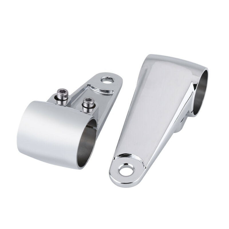 2pcs Chrome Motorcycle Headlight Side Mounting Front Fork Bracket 35mm-41mm