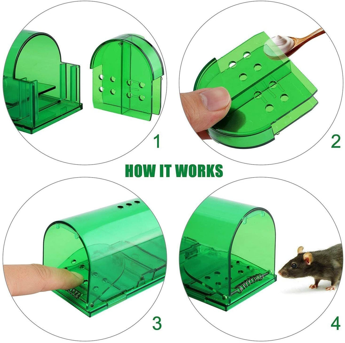 Humane Mouse Traps Live Catch and Releas Mousetrap Reusable Mice Trap No Kill