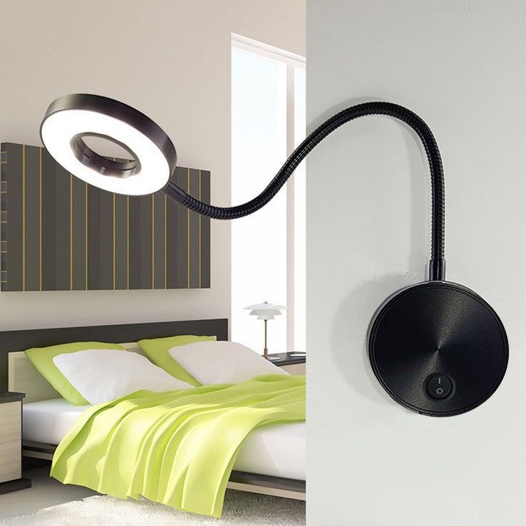 LED 5W Gooseneck Wall Sconce Lamp 360° Adjustable Flexible Reading Bedside Light