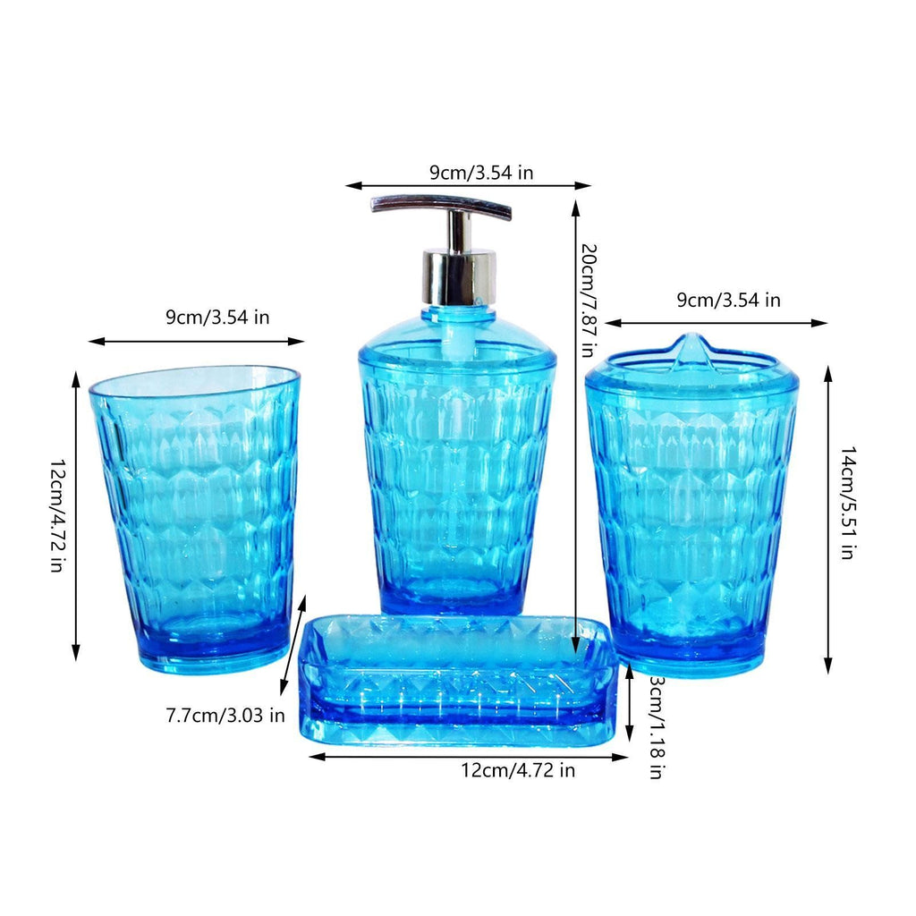 4Pcs Lotion Dispenser Toothbrush Holder Bathroom Accessories Set