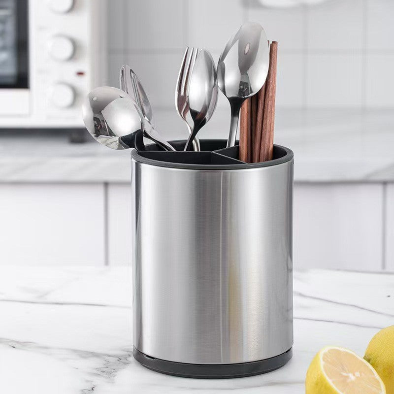 Stainless Steel Rotating 360 Kitchen Utensil Holder Cutlery Sink Caddy Organiser