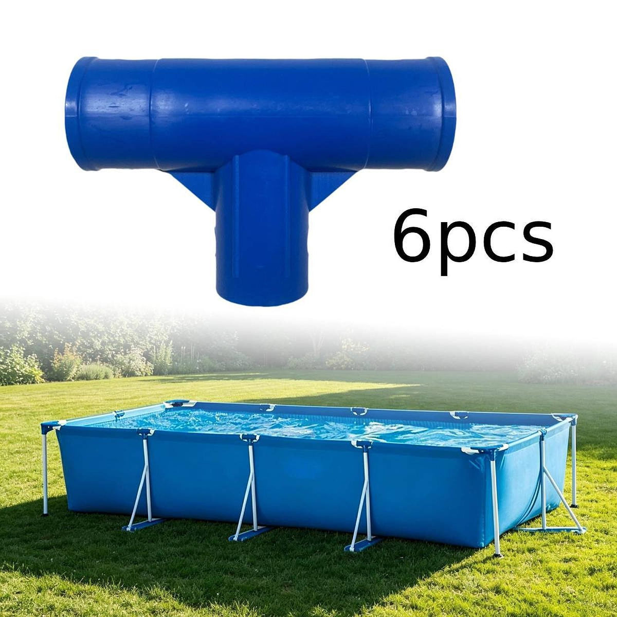 6Pcs T Joint Spare Parts for 28273 above Rectangle Frame Pools 4.5 x 2.2 M.*