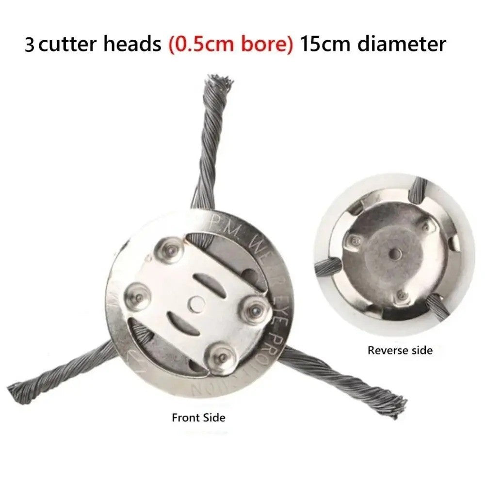 6" Grass Strimmer Head Trimmer Brush Steel Wire Wheel Garden Weed trimmer UK