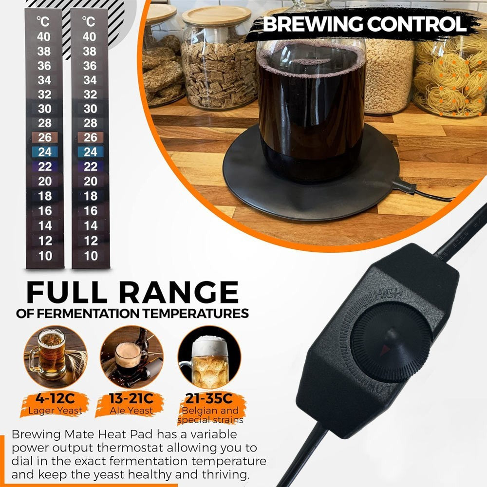 Brewing Mate Home Brew Heat Pad Mat (Adjustable Power) Adjustable Power 30cm