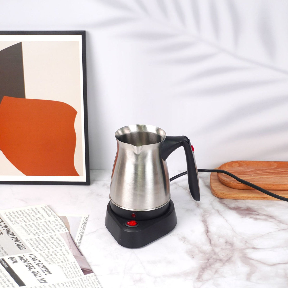 500ml 600W Turkish Coffee Maker Machine W/Foldable Anti Scald Handle 220V UK