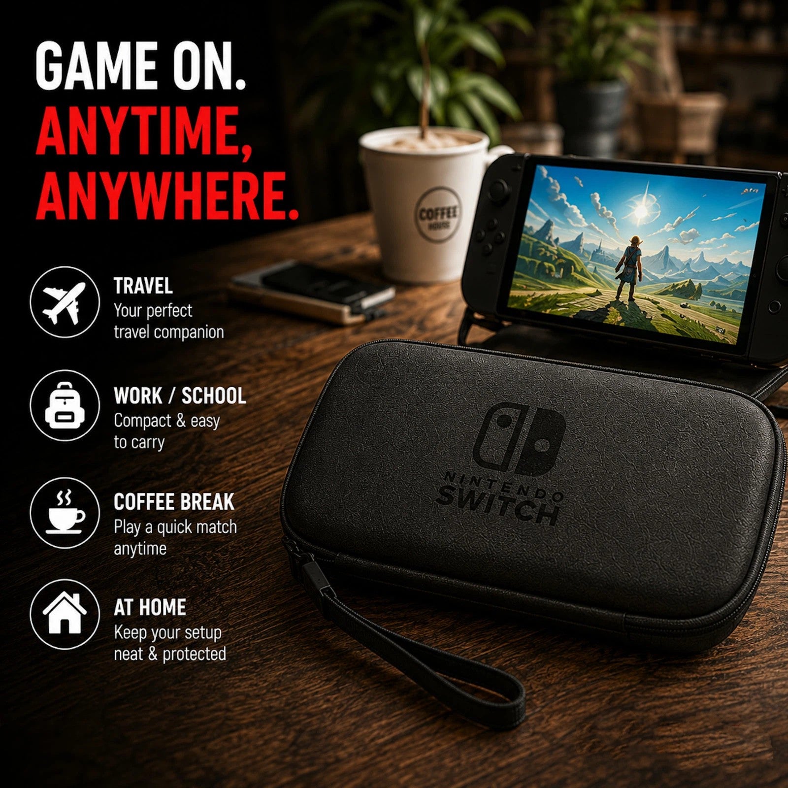 Nintendo Switch Case Hard Carry Case — OLED, Switch & Lite | EVA Travel Bag