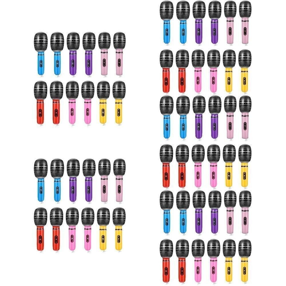 60 pcs Inflatable Microphone Toys Fake Inflatable Microphone Prop for Party