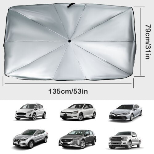 Car Windshield Sunshade Umbrella, Front Window UV Reflector, Foldable Sun Visor