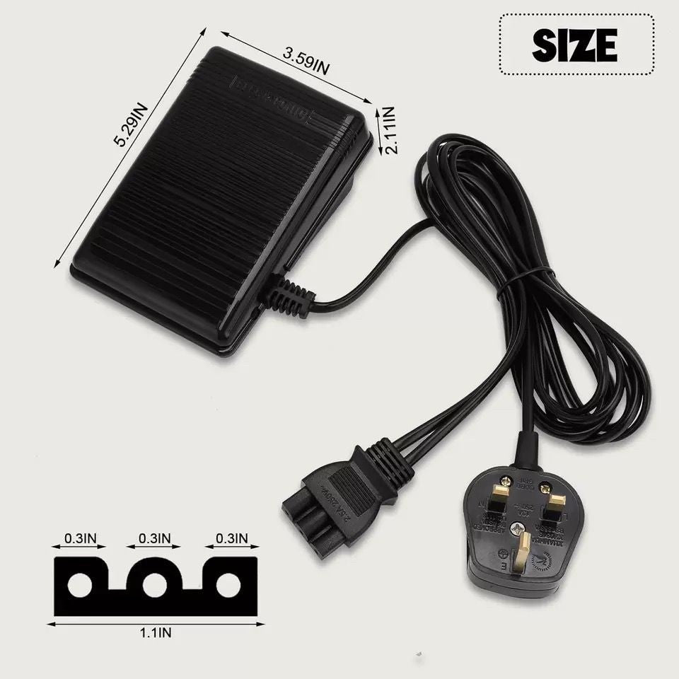 Foot Control Pedal Power Cord UK-Plug Controller Sewing Machine 220V For SINGER