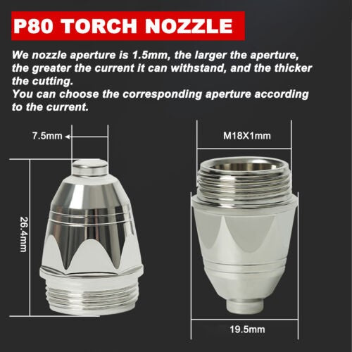 NEW 70pcs P80 Plasma Cutter Torch Electrode Cups Tip Welding Consumables