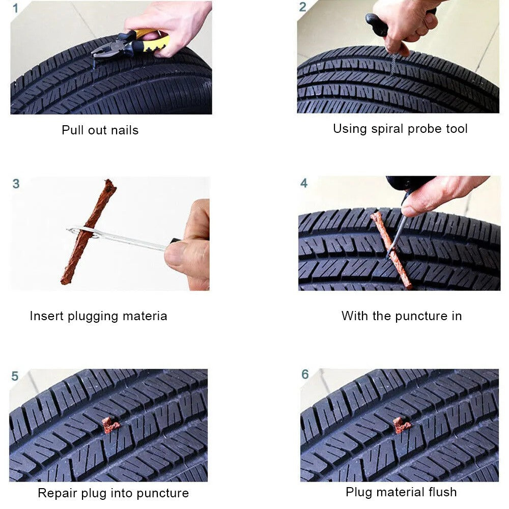 22PCS Emergency Tyre Repair Kit Heavy Duty Car Tire Vehicle Puncture Wheel Plug