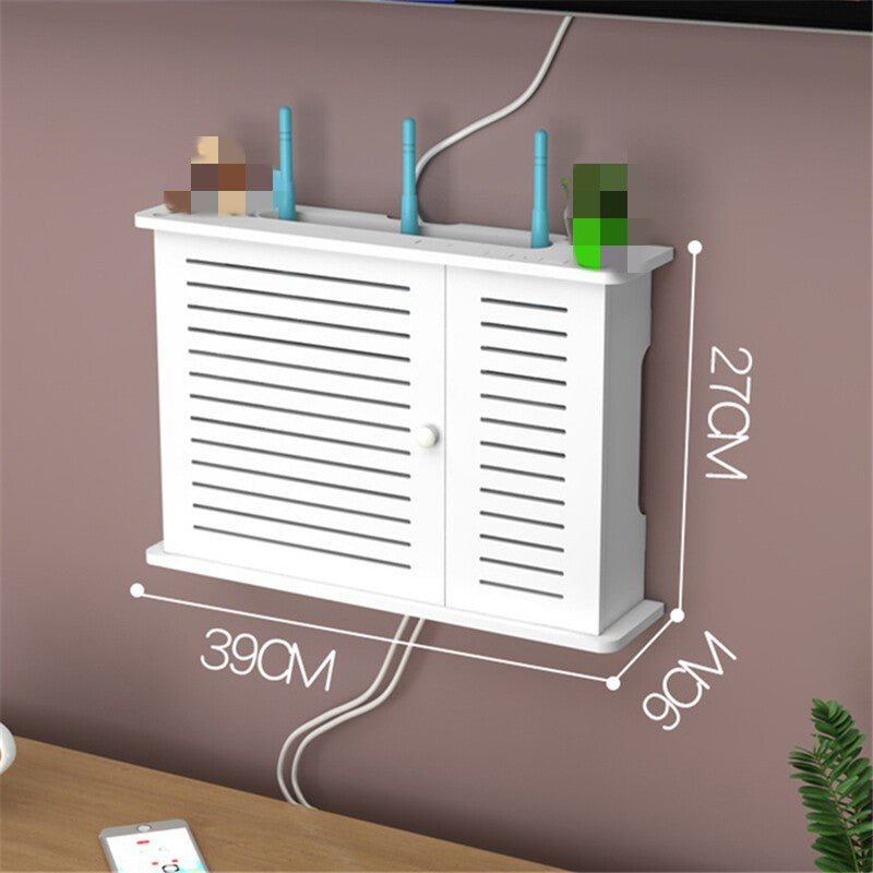 Wifi Router Shelf Storage Box Wall Mounted Cable Wire Hanging Bracket TV CD Box
