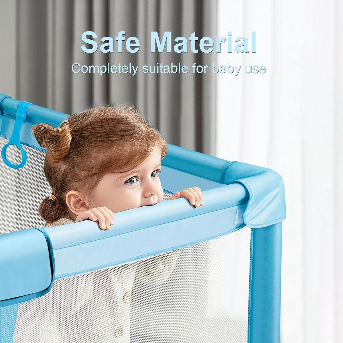 Baby Playpen for Toddlers with Soft Fabric Bumpers Large Safety Play Yard