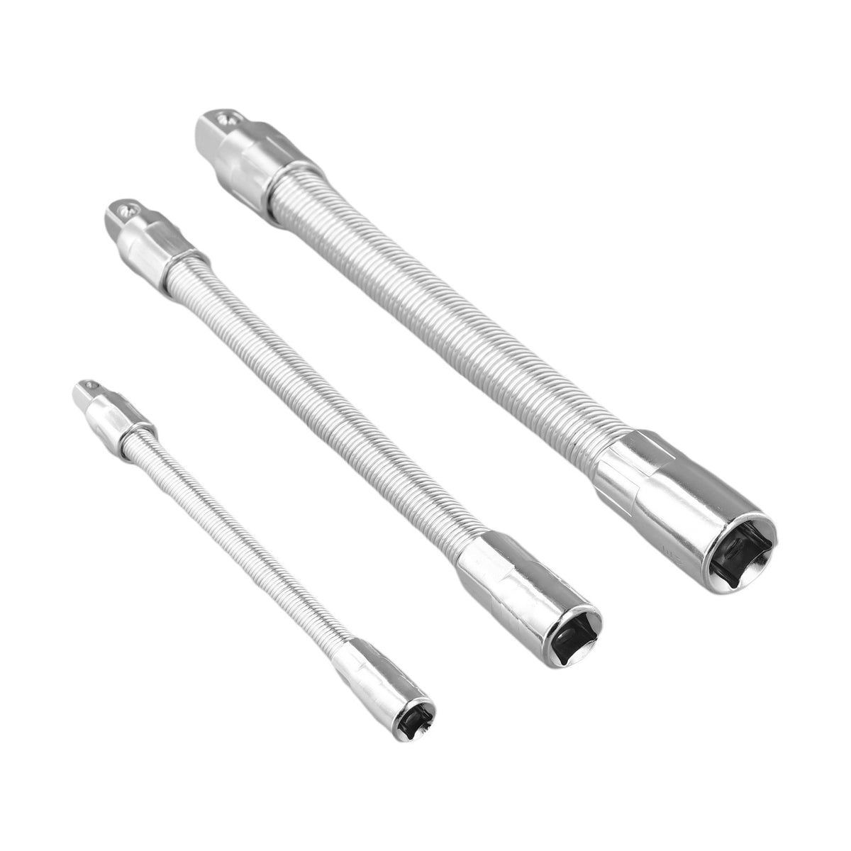 Socket Extension Bar Flexible 3pcs Set for Ratchet Wrench 145 205 250mm Metal