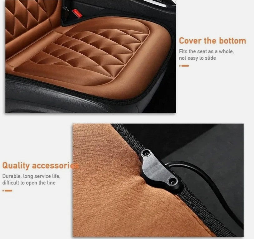 12V Car Seat Pad Cushion Cover Heating Heater Heated Cold Winter Warm Universal