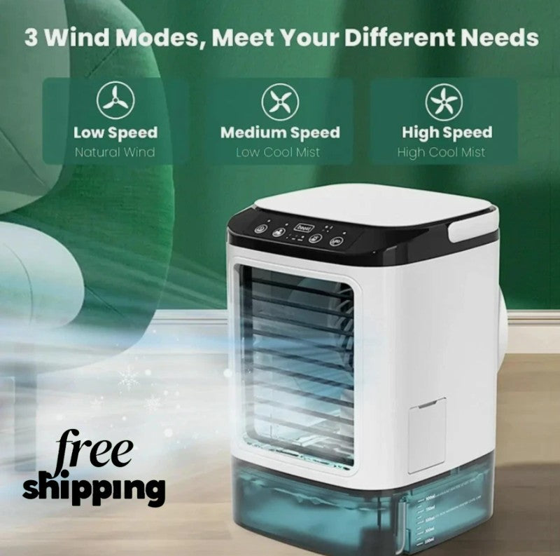 3-Speed Portable Air Cooler Fan 900ML Tank  Ice Cold Cooling  Conditioner - UK