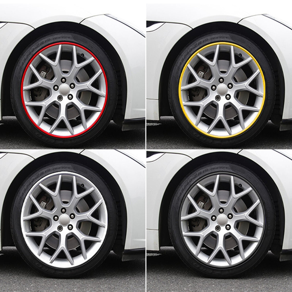 4pcs/Set 18-20 Inch Car Wheel Hub Rim Trim Tire Ring Guard Strip Protector Decor