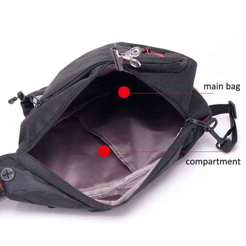 Men's Large Sling Bag Cross Body Water-resistant Gym Travel Chest Pack