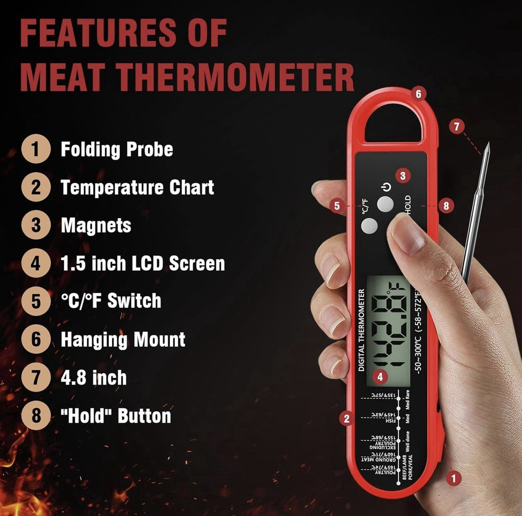 Digital Food Thermometer Meat Temperature Probe BBQ Turkey Kitchen Food Cooking