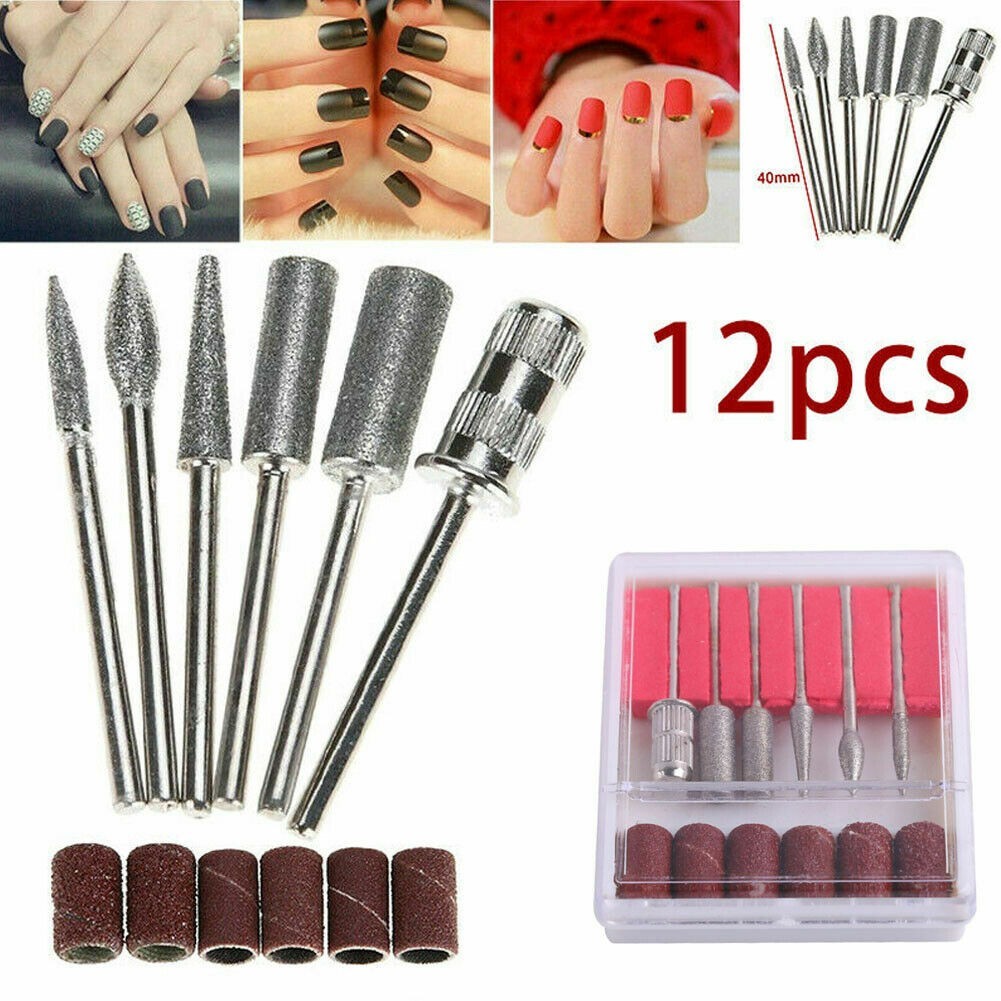 Nail Drill Bits Electric Manicure Machine Cutter Diamond File Gel Polish Kit Set