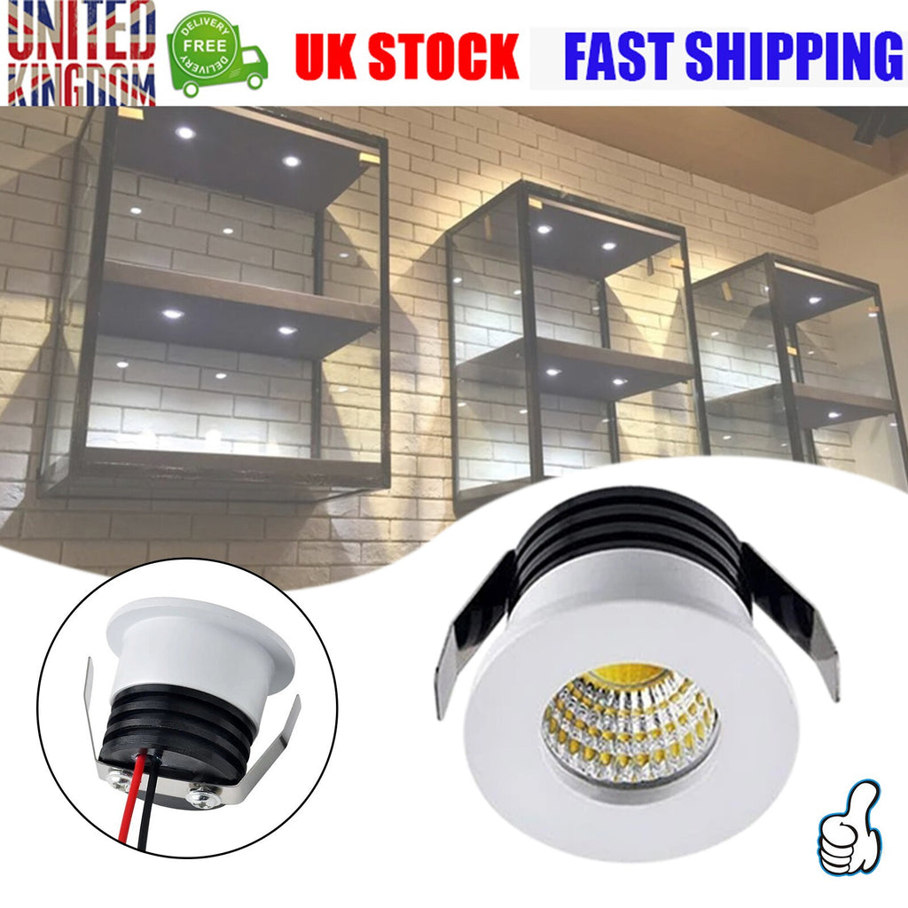 3W Mini Recessed LED Spot Light 5Pcs Cabinet Ceiling Downlight Lamp Fixture Kits