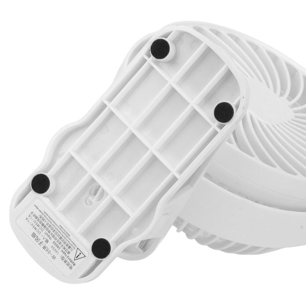 White Clip On Fan ABS 720 Degree 3 Gears Noiseless USB Battery Powered Mini Fan