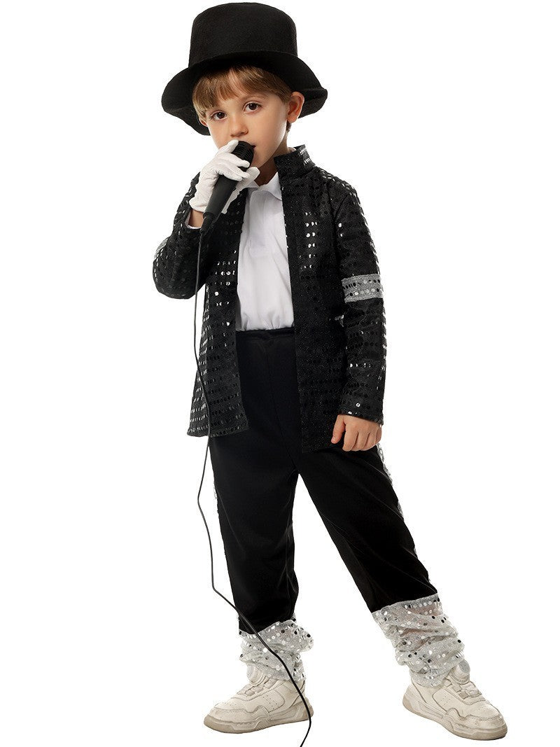 Kids Michael Jackson Costume Superstar Pop Star 1980s Dancer Boys Child 80s