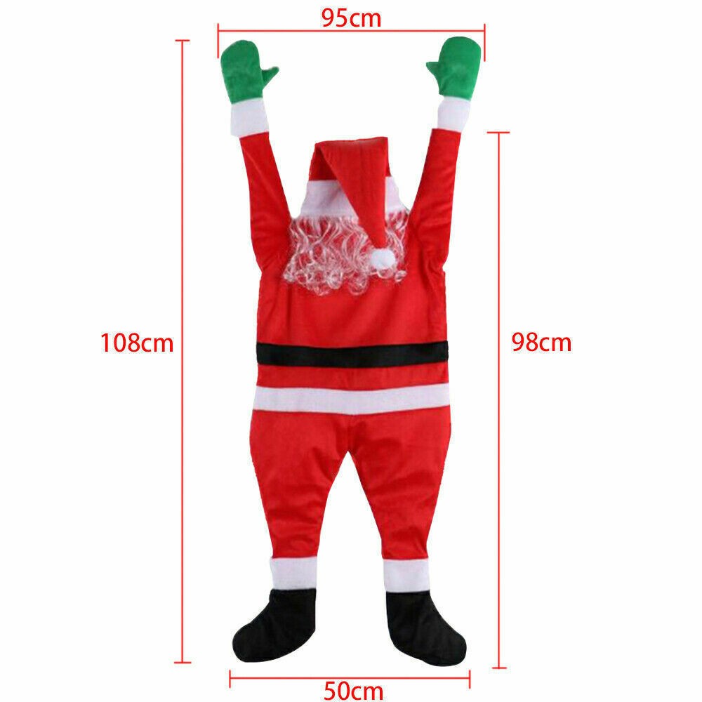 Claus Xmas 42" Props Climbing Christmas Hanging Window Decoration Santa Outdoor