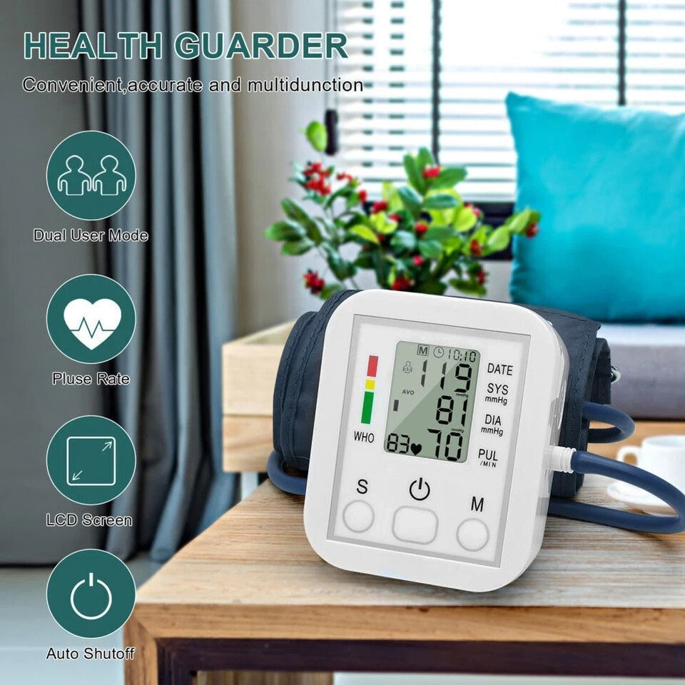 Automatic Digital Arm Blood Pressure Monitor Heart Rate Machine Meter BP Cuff