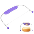Cake Cutter Slicer Leveler, Cake Slicer with Handle Stainless Steel, Purple