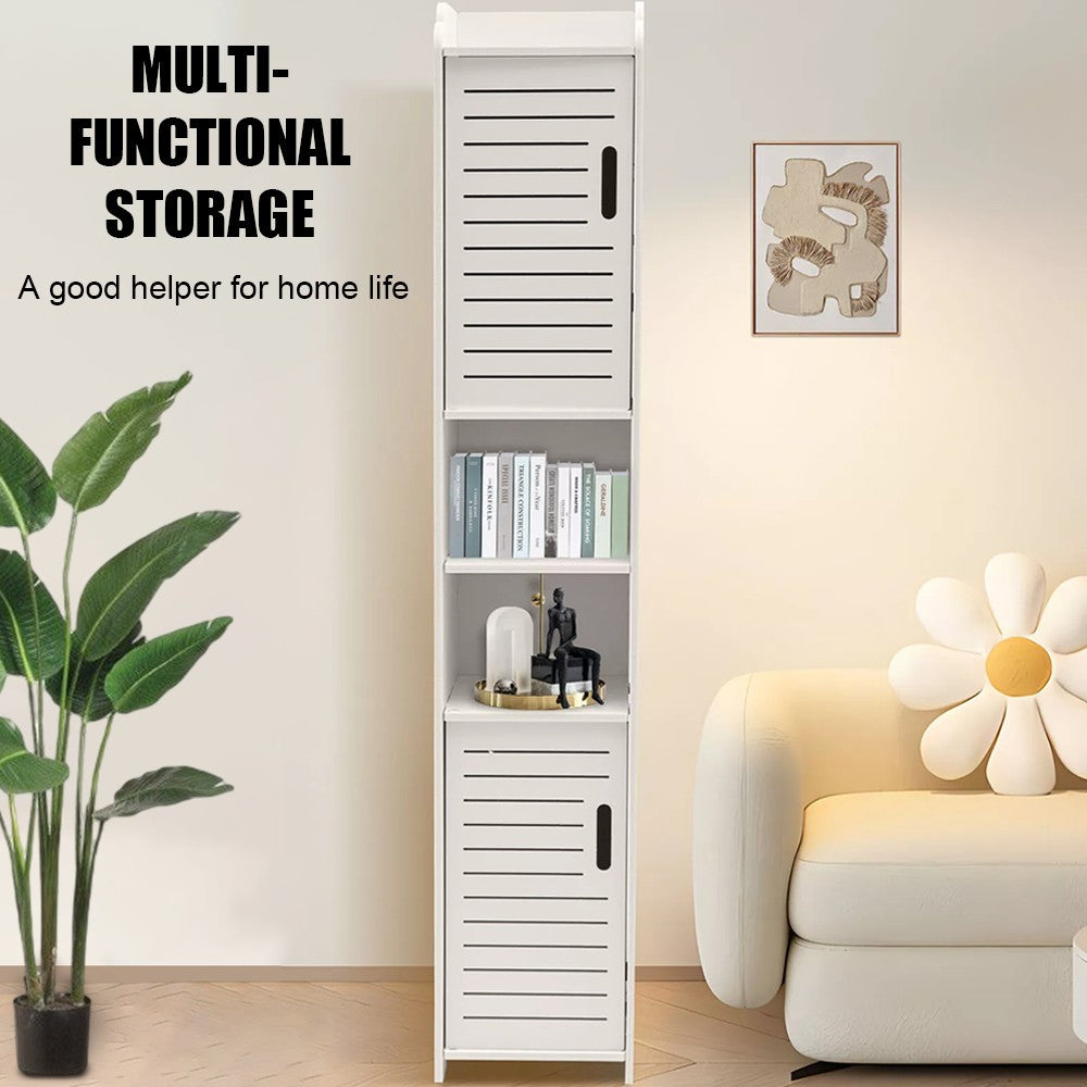 Waterproof Bathroom Tall Cabinet Free Standing Floor Storage Unit Cupboard NEW