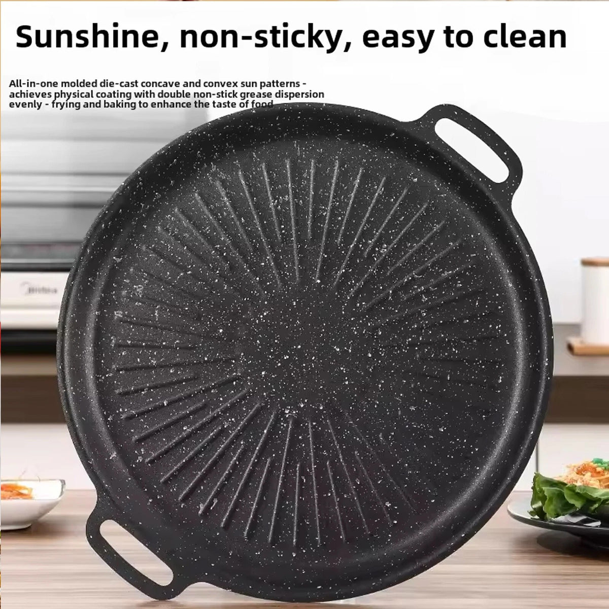 Cast Iron Griddle Hot Plate BBQ Grill Cooking Camping Hob Steak Barbecue Tool UK