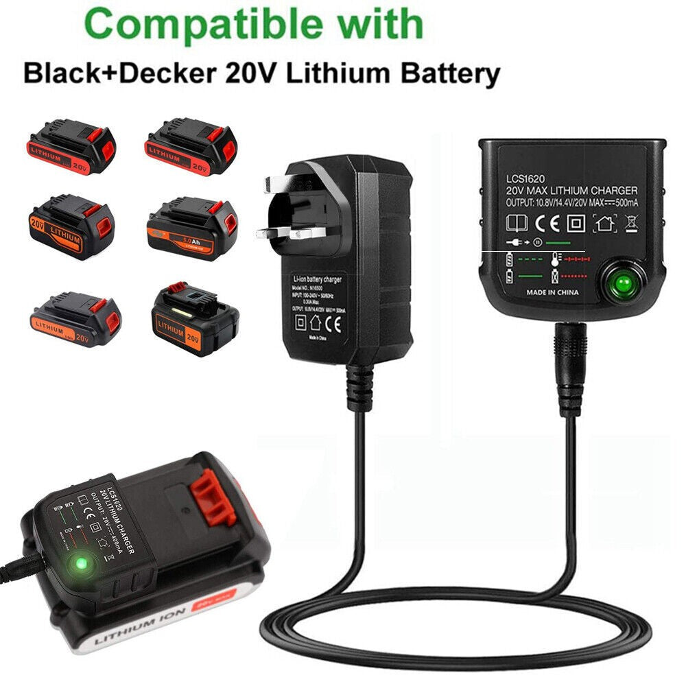2pcs  Charger Lithium-Ion Replacement for Black & Decker LBXR20 14.4V 18V 20V