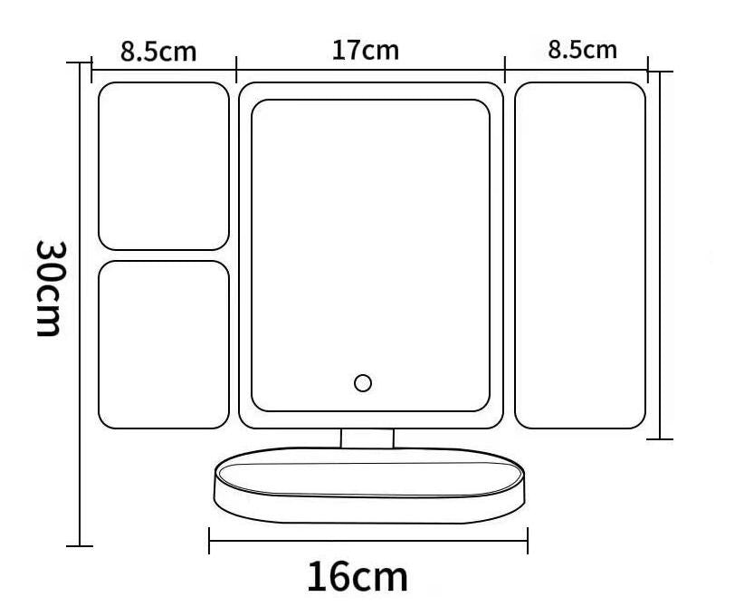 52 LED Touch Screen Makeup Mirror Lighted Tabletop Cosmetic Vanity Illuminated