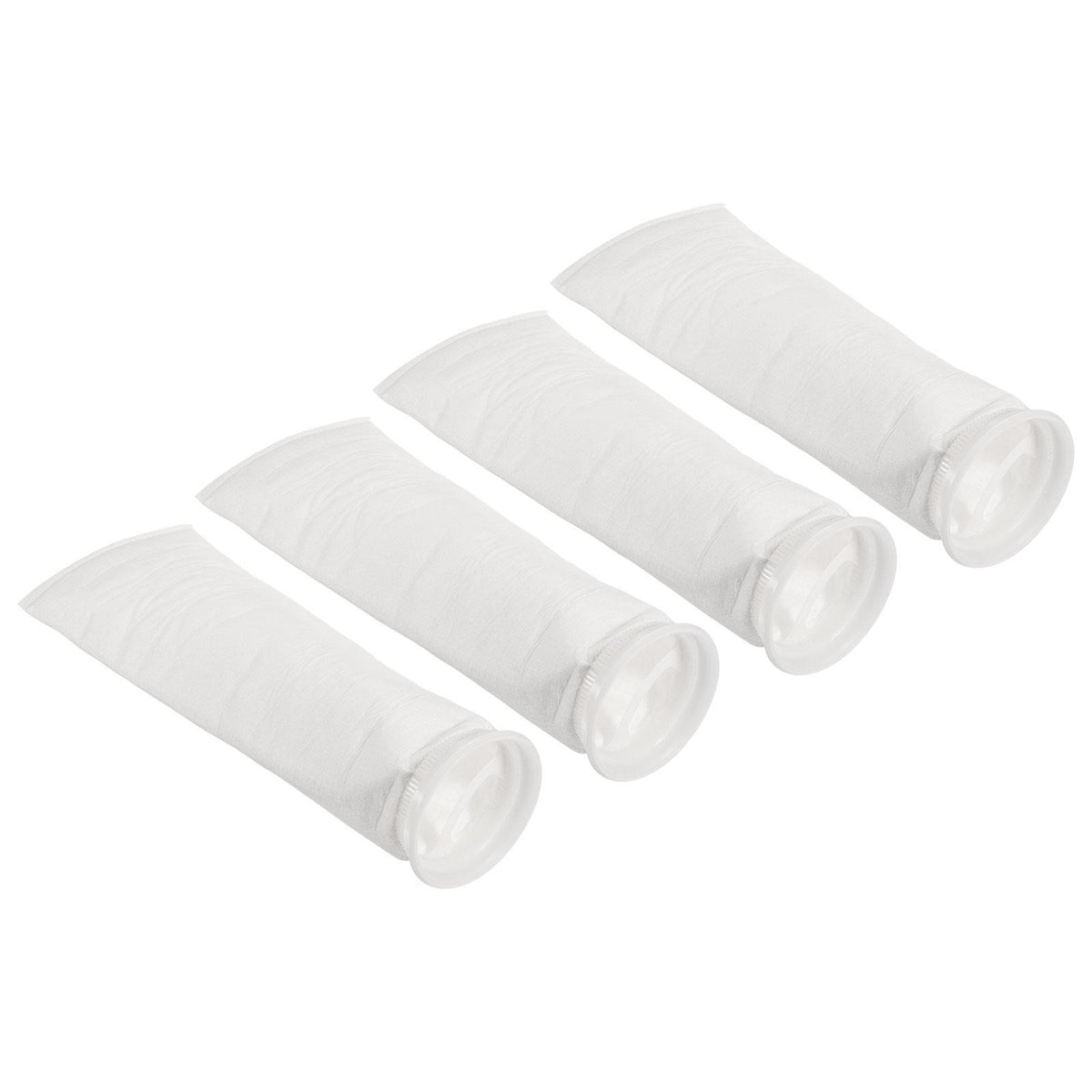 4pcs 4'' Ring Filter Socks, 1 Micron Mesh Bags Pool Skimmer Basket, White