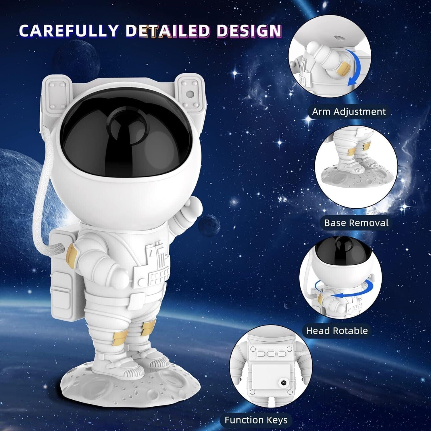 Astronaut Galaxy Starry Light Night Projector LED Lamp Star Space Nebula Remote