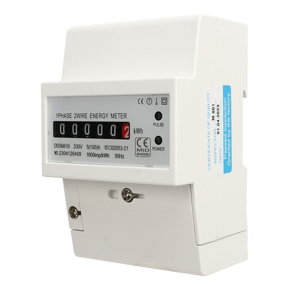 230V Grade1 Single Phase Mechanical Counter Home Electricity Energy Meter