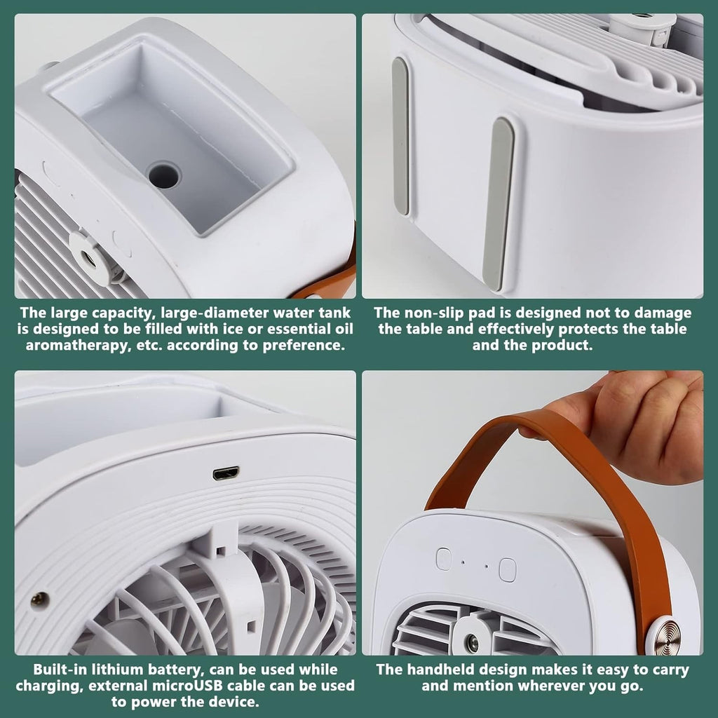 Portable Air Cooler, Mini Personal Air Conditioner, 2 in 1 Small Evaporative