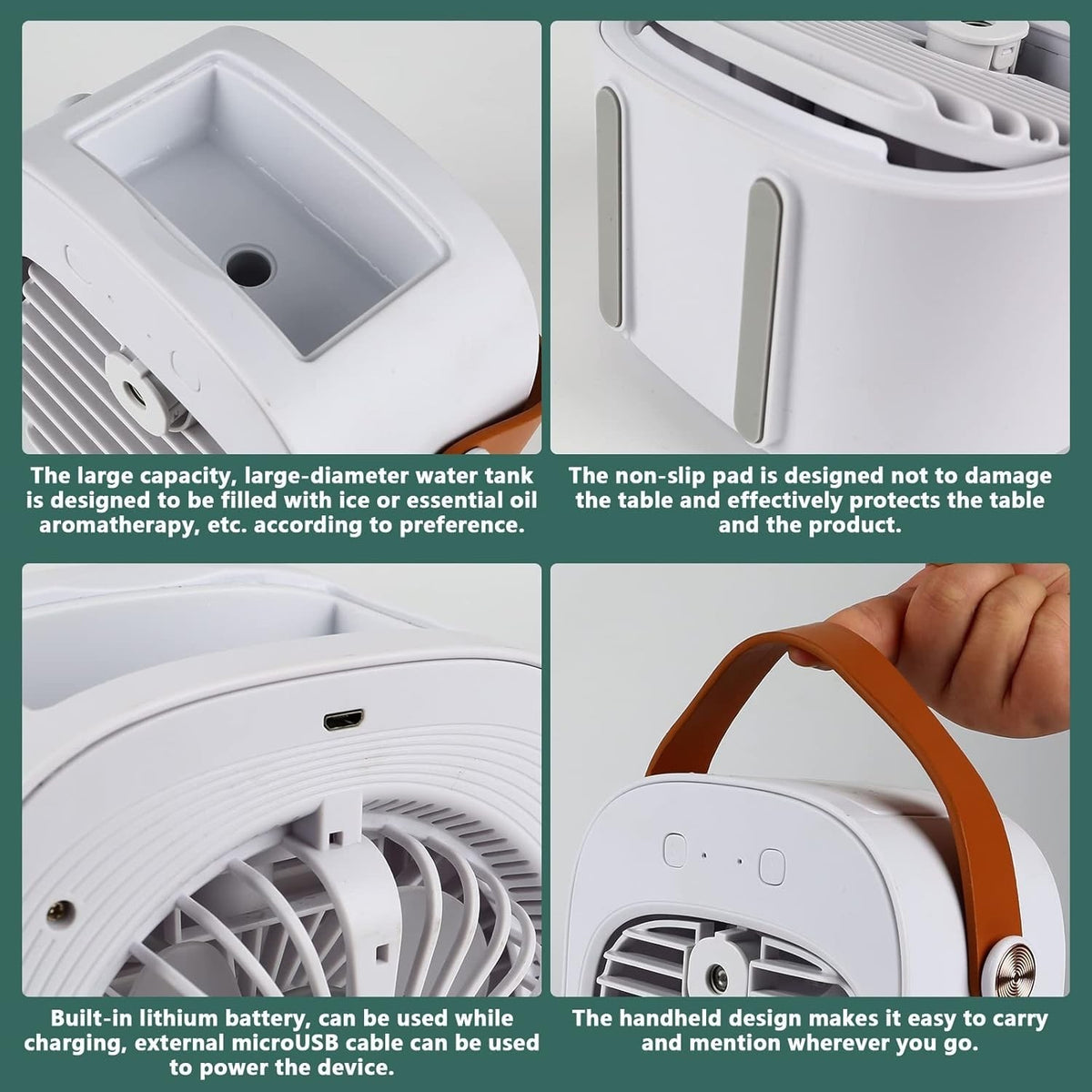 Portable Air Cooler, Mini Personal Air Conditioner, 2 in 1 Small Evaporative