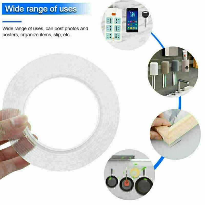 Nano Double Sided Tape Heavy Duty Strong Stick Mounting Gel Tape Poster Adhesive