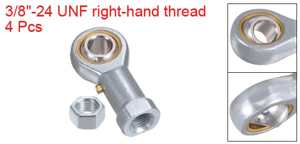 4pcs PHSB6 3/8" Rod End Bearing 3/8"-24 Female Right Hand Thread Stainless Steel