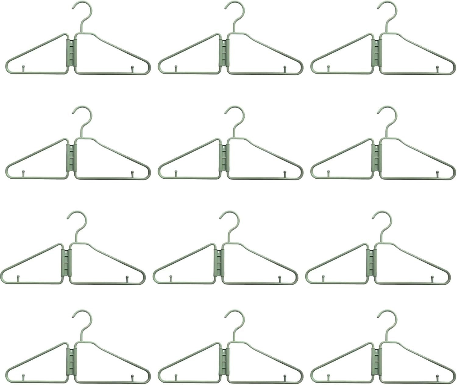 12 Pack Foldable Coat Hanger,Portable Travel Hangers, Space Saving Fold in