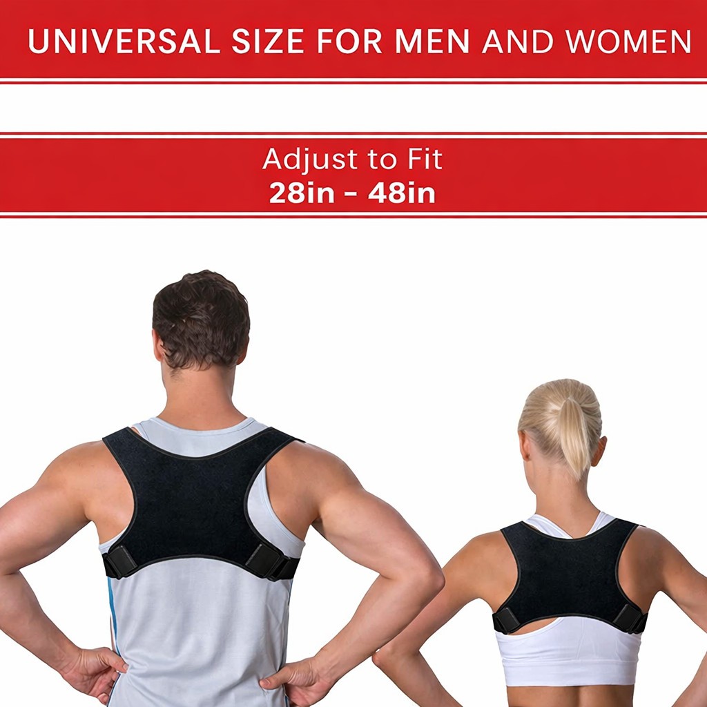 Posture Corrector Shoulder Support Belt Bad Back Brace Lumbar for Men & Women