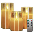 3x LED Pillar Candles with Remote Control&Timer LED Candles Flameless Candles UK