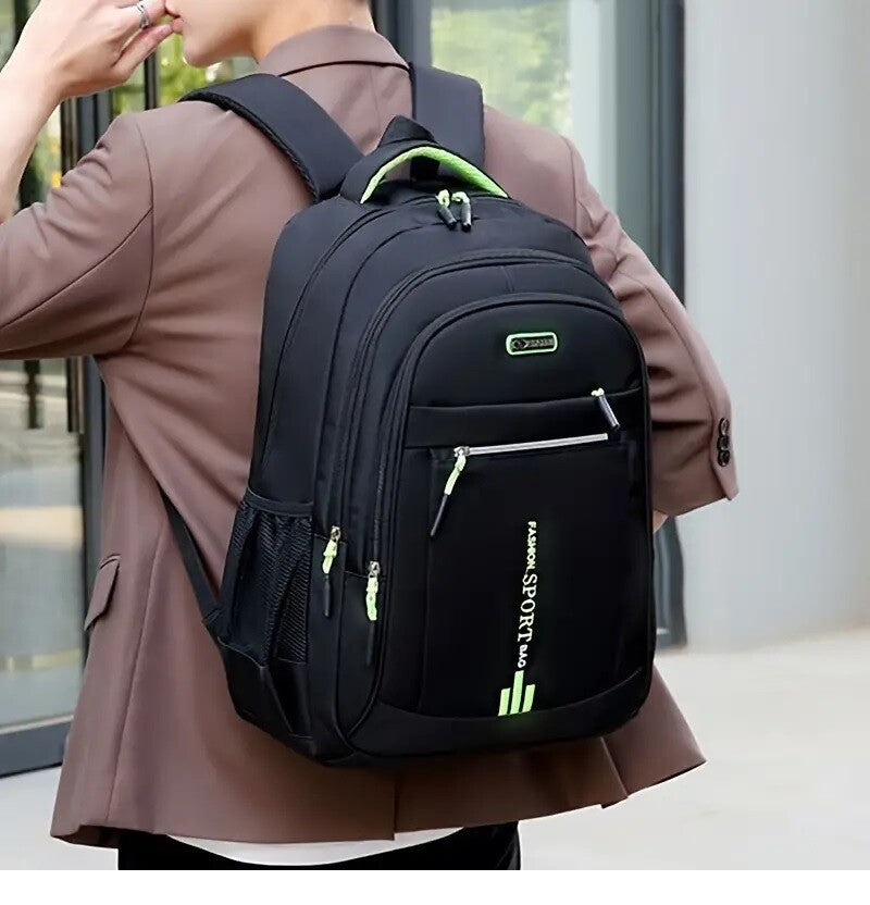 Black Backpack Rucksack Large Upgraded Mens Womens Bag Travel Work School Sports