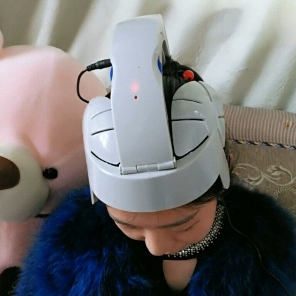 Electric Helmet Head Massager Stress Relief Relax Electric Head Massage Bett