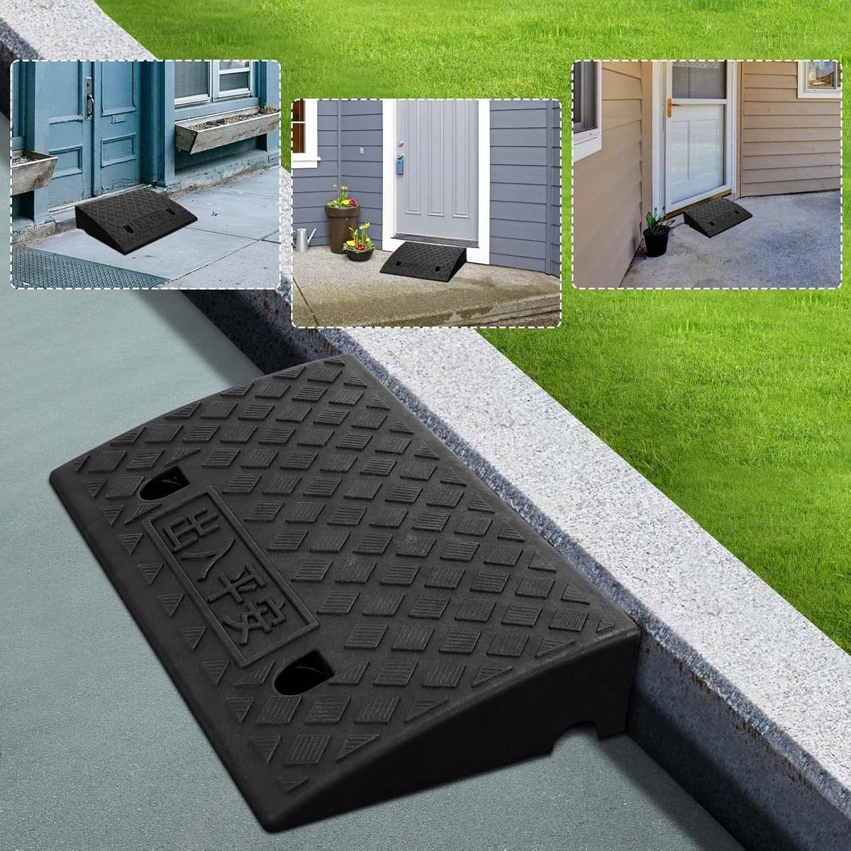 Vehicle Slope Ramp Universal Heavy Duty Rubber Kerb Ramps Car Bikes Threshold