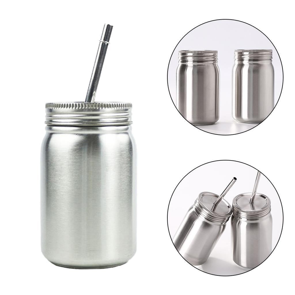 Stainless Steel Mason Jar Unbreakable Tumbler Dishwasher Safe Beverage Travel