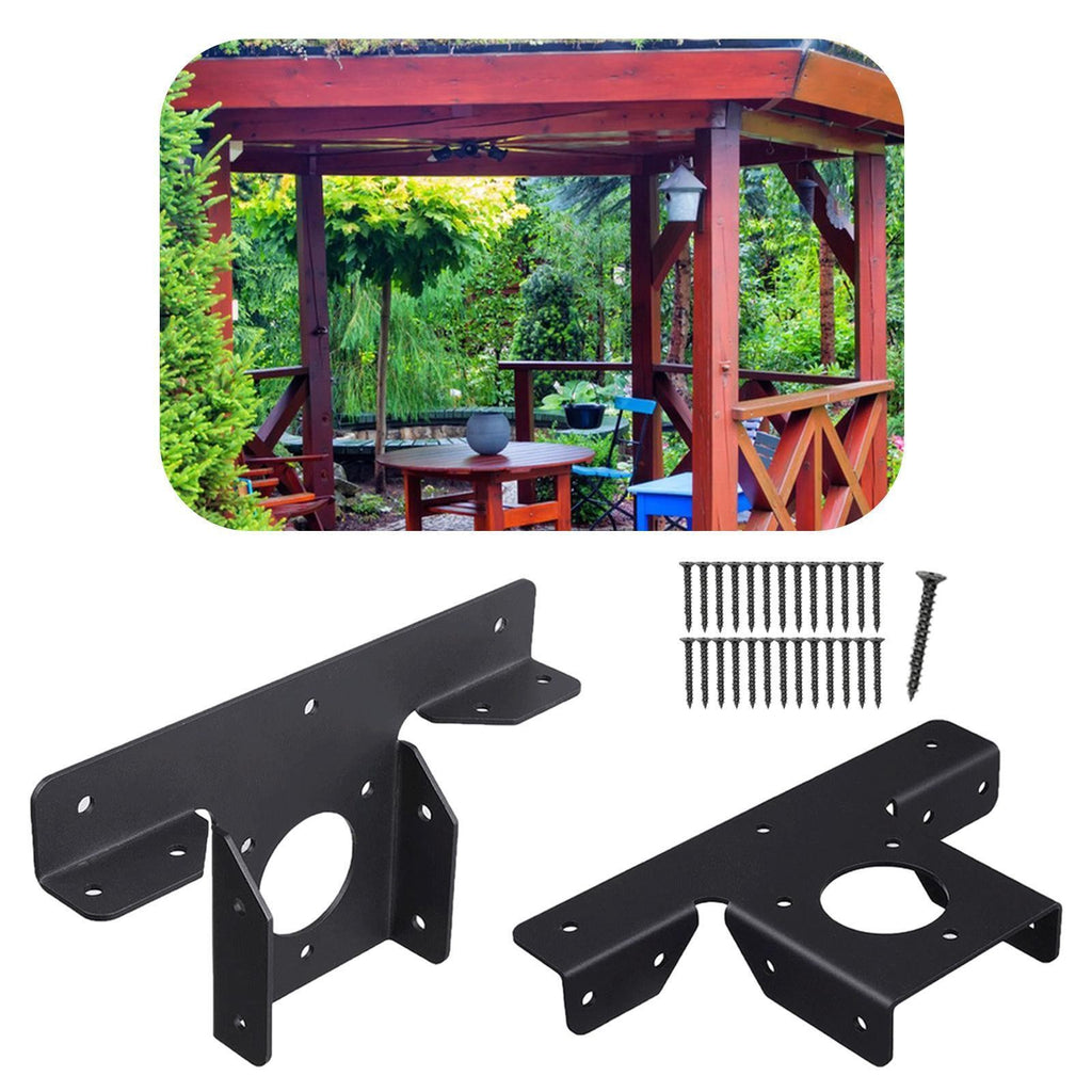 2pcs 3 Way Pergola Brackets Durable Gazebo Accessories Metal for 4x4 Wood Post