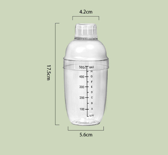 500/700 Ml Shaker Bottles Cups Hand Scale Drinkware Mixing for Drinks